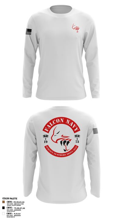 Falcon Navy 41884136 Long Sleeve Performance Shirt 2