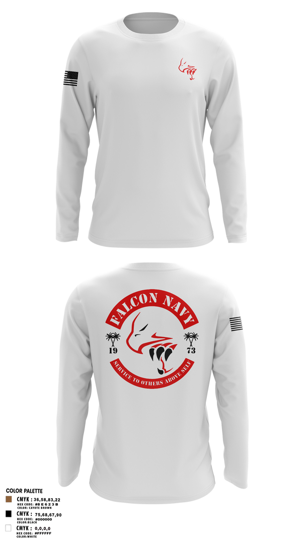 Long Sleeve Performance Shirt, Falcon Navy, , Teamtime, Team time, sublimation, custom sports apparel, team uniforms, spirit wear, spiritwear, sports uniforms, custom shirts, team store, custom team store, fundraiser sports, apparel fundraiser
