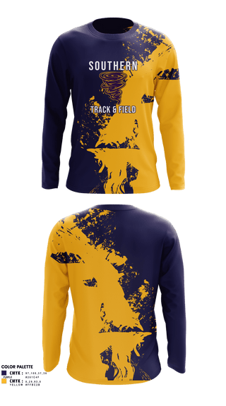 Long Sleeve Performance Shirt, Southern Middle School Track and Field, Track & Field, Teamtime, Team time, sublimation, custom sports apparel, team uniforms, spirit wear, spiritwear, sports uniforms, custom shirts, team store, custom team store, fundraiser sports, apparel fundraiser