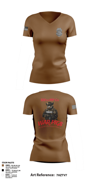 Womens Short Sleeve Vneck Shirt, 328th MP Co., , Teamtime, Team time, sublimation, custom sports apparel, team uniforms, spirit wear, spiritwear, sports uniforms, custom shirts, team store, custom team store, fundraiser sports, apparel fundraiser