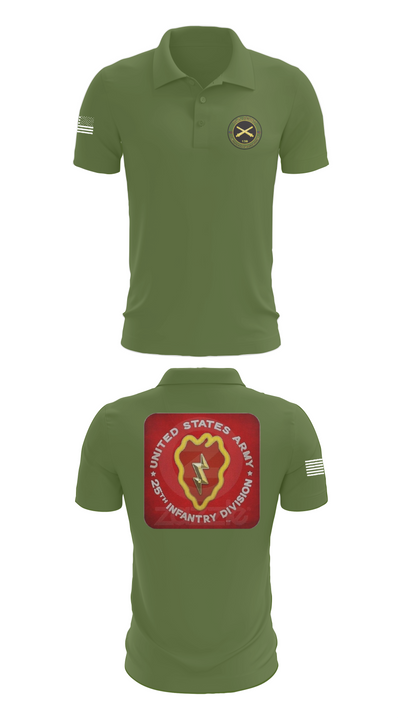 25th infantry division C-Btry 1/8 FA 8241745 Short Sleeve Performance Polo - 47