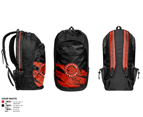 Gear Bag, Proctor Raiders, Bowling, Teamtime, Team time, sublimation, custom sports apparel, team uniforms, spirit wear, spiritwear, sports uniforms, custom shirts, team store, custom team store, fundraiser sports, apparel fundraiser