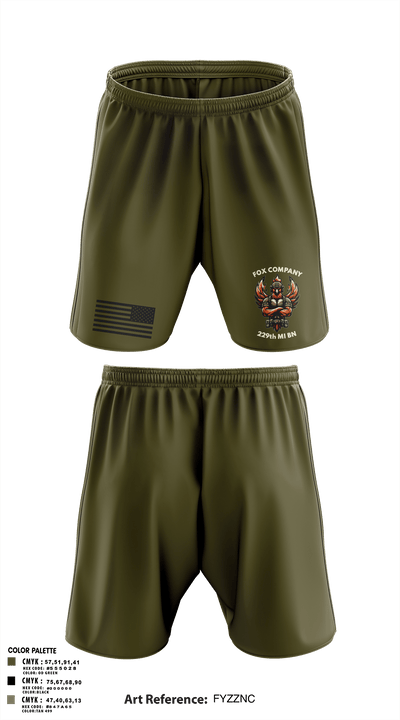 F CO, 229th MI BN Athletic Shorts With Pockets - 1