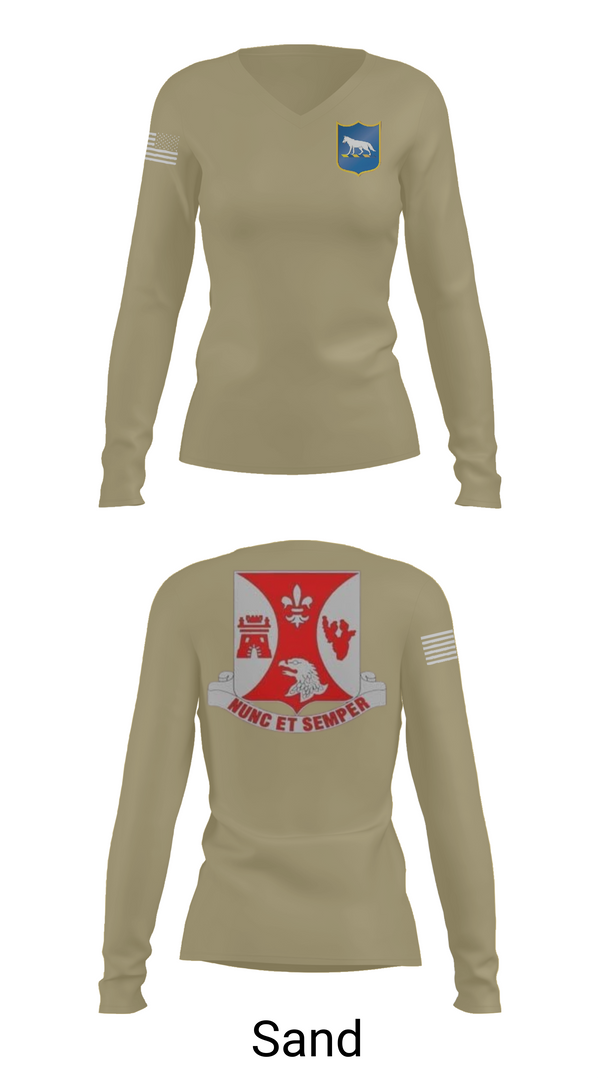 Womens Long Sleeve Vneck Shirt, 2/196th RTI, , Teamtime, Team time, sublimation, custom sports apparel, team uniforms, spirit wear, spiritwear, sports uniforms, custom shirts, team store, custom team store, fundraiser sports, apparel fundraiser