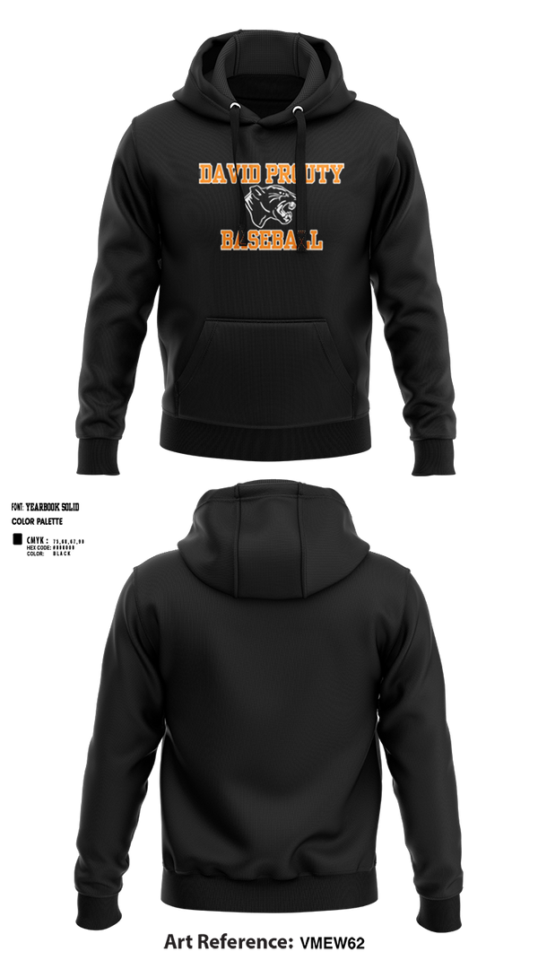 Hoodie, David Prouty Panthers Baseball, Baseball, Teamtime, Team time, sublimation, custom sports apparel, team uniforms, spirit wear, spiritwear, sports uniforms, custom shirts, team store, custom team store, fundraiser sports, apparel fundraiser