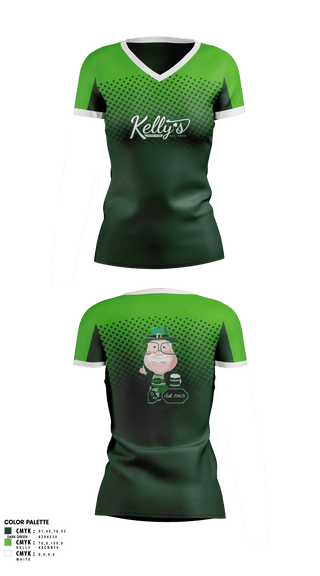 Womens Short Sleeve Vneck Shirt, Kelly’s Irish Pub, , Teamtime, Team time, sublimation, custom sports apparel, team uniforms, spirit wear, spiritwear, sports uniforms, custom shirts, team store, custom team store, fundraiser sports, apparel fundraiser