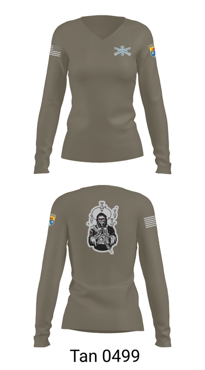 HHC Mortars 63835758 Women's Long Sleeve V-neck Shirt - 77