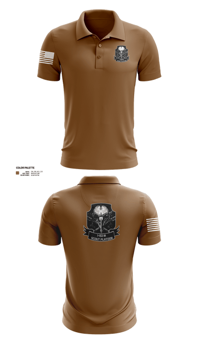 1-153 IN Scout Platoon 12516150 Short Sleeve Performance Polo - 4