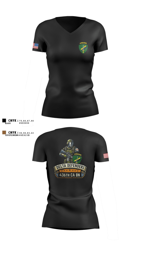 Womens Short Sleeve Vneck Shirt, D Co 436th CA BN, , Teamtime, Team time, sublimation, custom sports apparel, team uniforms, spirit wear, spiritwear, sports uniforms, custom shirts, team store, custom team store, fundraiser sports, apparel fundraiser