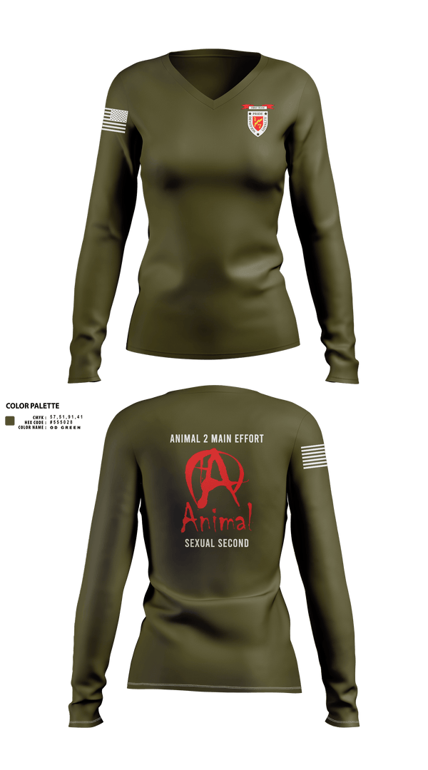 Womens Long Sleeve Vneck Shirt, 1/7 animal, , Teamtime, Team time, sublimation, custom sports apparel, team uniforms, spirit wear, spiritwear, sports uniforms, custom shirts, team store, custom team store, fundraiser sports, apparel fundraiser