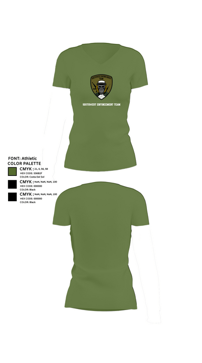 Southwest Enforcement Team 77879722 Women's Short Sleeve V-neck Shirt - 42