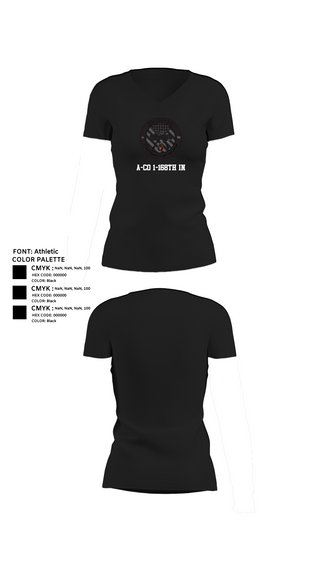 Womens Short Sleeve Vneck Shirt, A-CO 1-168TH IN, , Teamtime, Team time, sublimation, custom sports apparel, team uniforms, spirit wear, spiritwear, sports uniforms, custom shirts, team store, custom team store, fundraiser sports, apparel fundraiser