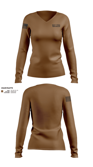 Womens Long Sleeve Vneck Shirt, 837 TRS Rhinos, Air Force, Teamtime, Team time, sublimation, custom sports apparel, team uniforms, spirit wear, spiritwear, sports uniforms, custom shirts, team store, custom team store, fundraiser sports, apparel fundraiser