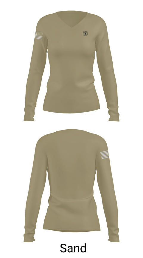 Womens Long Sleeve Vneck Shirt, Westbrook Police, , Teamtime, Team time, sublimation, custom sports apparel, team uniforms, spirit wear, spiritwear, sports uniforms, custom shirts, team store, custom team store, fundraiser sports, apparel fundraiser