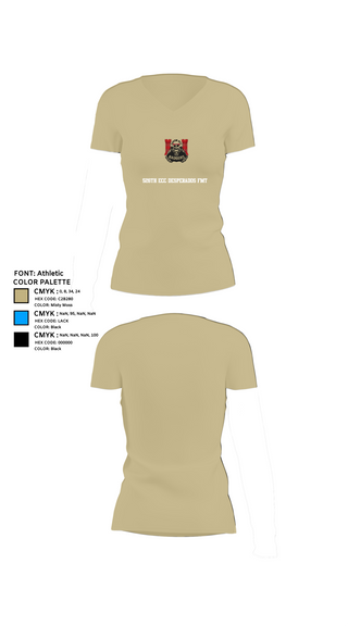 Womens Short Sleeve Vneck Shirt, 526th ECC Desperados FMT, , Teamtime, Team time, sublimation, custom sports apparel, team uniforms, spirit wear, spiritwear, sports uniforms, custom shirts, team store, custom team store, fundraiser sports, apparel fundraiser