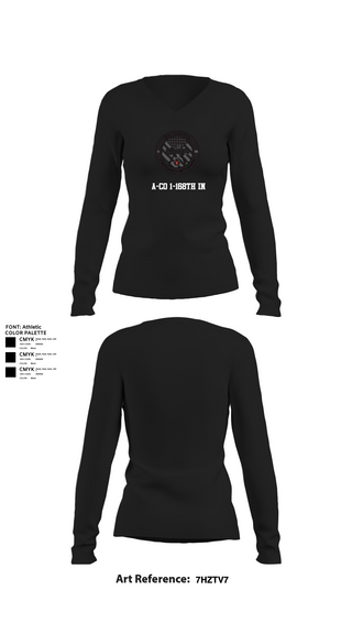 Womens Long Sleeve Vneck Shirt, A-CO 1-168TH IN, , Teamtime, Team time, sublimation, custom sports apparel, team uniforms, spirit wear, spiritwear, sports uniforms, custom shirts, team store, custom team store, fundraiser sports, apparel fundraiser
