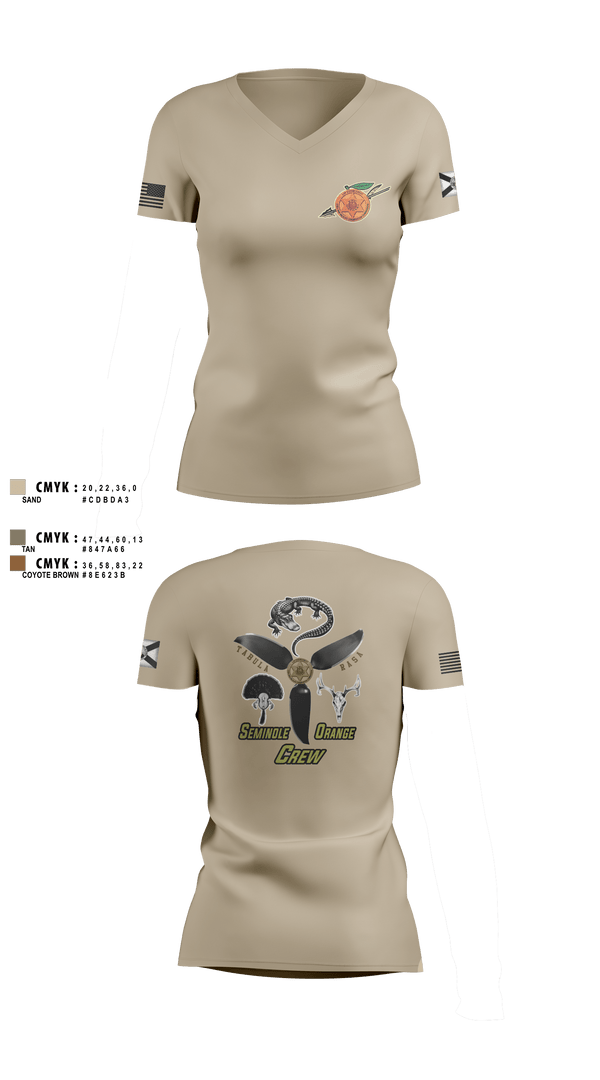 Womens Short Sleeve Vneck Shirt, Seminole / Orange Crew, , Teamtime, Team time, sublimation, custom sports apparel, team uniforms, spirit wear, spiritwear, sports uniforms, custom shirts, team store, custom team store, fundraiser sports, apparel fundraiser