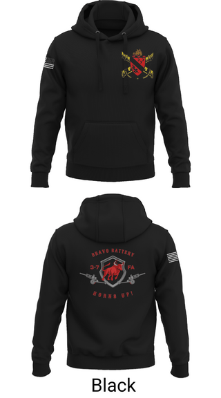 Hoodie, Bravo Battery 3-7 FA, Army, Teamtime, Team time, sublimation, custom sports apparel, team uniforms, spirit wear, spiritwear, sports uniforms, custom shirts, team store, custom team store, fundraiser sports, apparel fundraiser