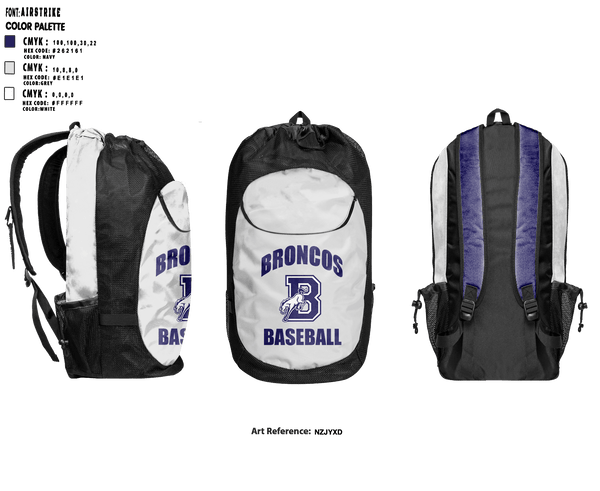 Gear Bag, Burrillville High School Broncos Baseball, Baseball, Teamtime, Team time, sublimation, custom sports apparel, team uniforms, spirit wear, spiritwear, sports uniforms, custom shirts, team store, custom team store, fundraiser sports, apparel fundraiser