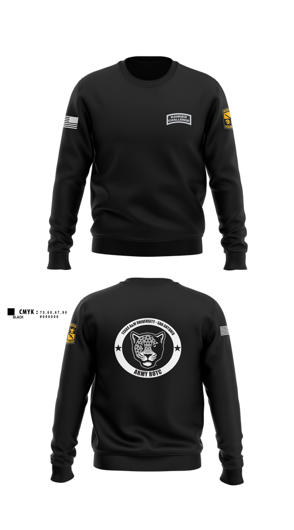 Crew Neck Sweatshirt, TAMUSA ROTC, Army, Teamtime, Team time, sublimation, custom sports apparel, team uniforms, spirit wear, spiritwear, sports uniforms, custom shirts, team store, custom team store, fundraiser sports, apparel fundraiser