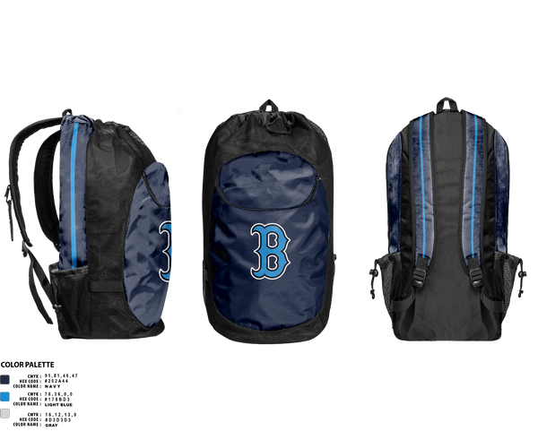 Gear Bag, Beacon Bluedemons, Baseball, Teamtime, Team time, sublimation, custom sports apparel, team uniforms, spirit wear, spiritwear, sports uniforms, custom shirts, team store, custom team store, fundraiser sports, apparel fundraiser