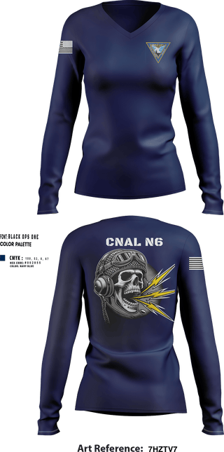 Womens Long Sleeve Vneck Shirt, COMNAVAIRLANT, , Teamtime, Team time, sublimation, custom sports apparel, team uniforms, spirit wear, spiritwear, sports uniforms, custom shirts, team store, custom team store, fundraiser sports, apparel fundraiser