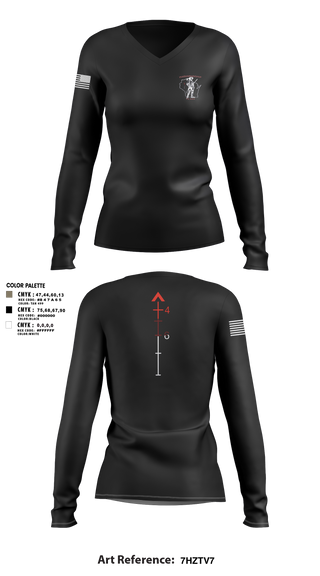 Womens Long Sleeve Vneck Shirt, WIARNG Marksmanship, , Teamtime, Team time, sublimation, custom sports apparel, team uniforms, spirit wear, spiritwear, sports uniforms, custom shirts, team store, custom team store, fundraiser sports, apparel fundraiser