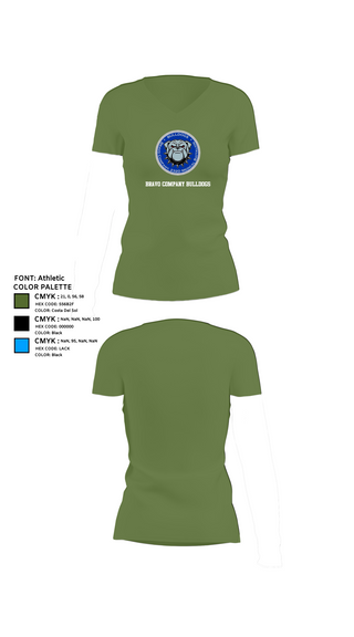 Womens Short Sleeve Vneck Shirt, Bravo Company Bulldogs, , Teamtime, Team time, sublimation, custom sports apparel, team uniforms, spirit wear, spiritwear, sports uniforms, custom shirts, team store, custom team store, fundraiser sports, apparel fundraiser
