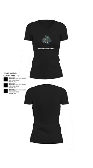 Womens Short Sleeve Vneck Shirt, 441st Engineer Company, Army, Teamtime, Team time, sublimation, custom sports apparel, team uniforms, spirit wear, spiritwear, sports uniforms, custom shirts, team store, custom team store, fundraiser sports, apparel fundraiser