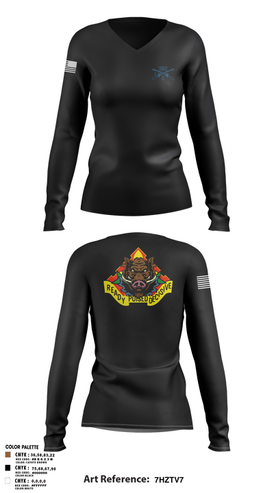 C 1-252 AR 38347567 Women's Long Sleeve V-neck Shirt - 107