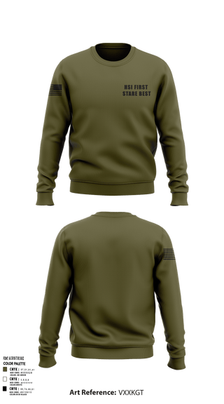 Crew Neck Sweatshirt, HSI First Stare BEST, Police, Teamtime, Team time, sublimation, custom sports apparel, team uniforms, spirit wear, spiritwear, sports uniforms, custom shirts, team store, custom team store, fundraiser sports, apparel fundraiser