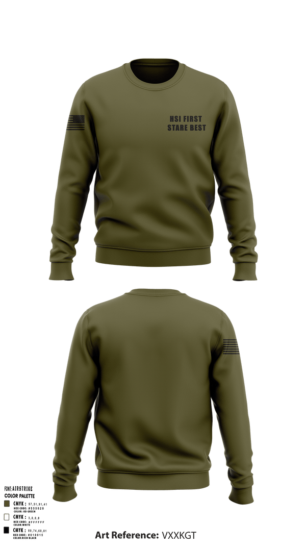 Crew Neck Sweatshirt, HSI First Stare BEST, Police, Teamtime, Team time, sublimation, custom sports apparel, team uniforms, spirit wear, spiritwear, sports uniforms, custom shirts, team store, custom team store, fundraiser sports, apparel fundraiser