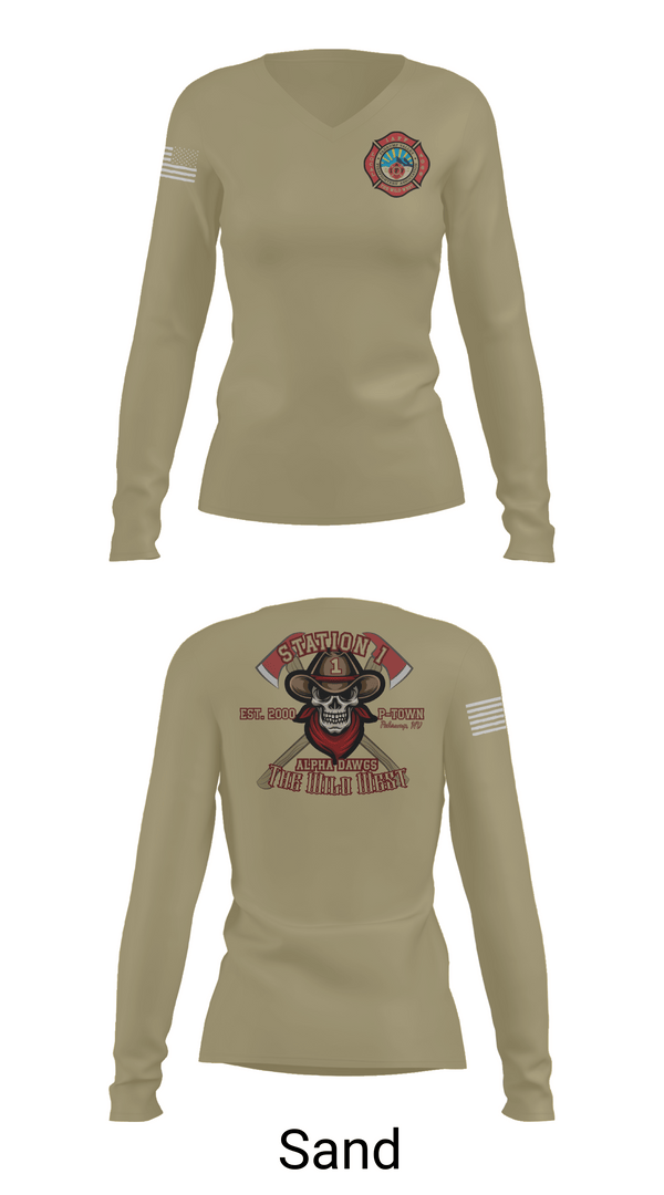 Womens Long Sleeve Vneck Shirt, PVFR, , Teamtime, Team time, sublimation, custom sports apparel, team uniforms, spirit wear, spiritwear, sports uniforms, custom shirts, team store, custom team store, fundraiser sports, apparel fundraiser
