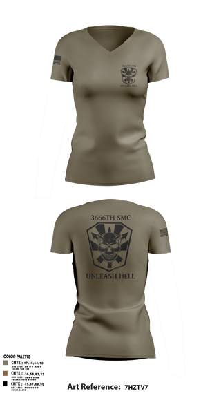 Womens Short Sleeve Vneck Shirt, 3666 Support Maintenance Company, , Teamtime, Team time, sublimation, custom sports apparel, team uniforms, spirit wear, spiritwear, sports uniforms, custom shirts, team store, custom team store, fundraiser sports, apparel fundraiser