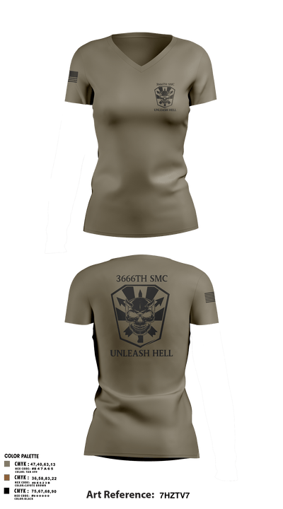 3666 Support Maintenance Company 81340233 Women's Short Sleeve V-neck Shirt - 1