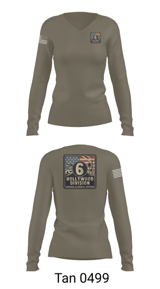 Womens Long Sleeve Vneck Shirt, Hollywood Division, Police, Teamtime, Team time, sublimation, custom sports apparel, team uniforms, spirit wear, spiritwear, sports uniforms, custom shirts, team store, custom team store, fundraiser sports, apparel fundraiser