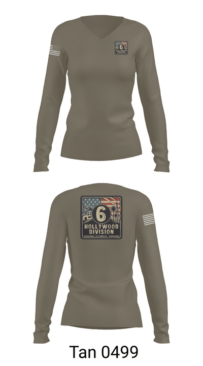 Hollywood Division 53010755 Women's Long Sleeve V-neck Shirt - 73