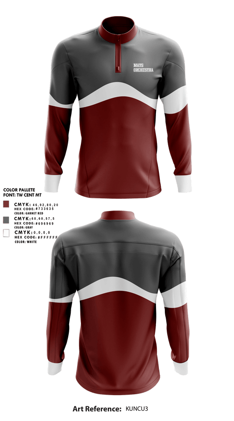 Quarter Zip Jacket, Mays Orchestra, Spirit Store, Teamtime, Team time, sublimation, custom sports apparel, team uniforms, spirit wear, spiritwear, sports uniforms, custom shirts, team store, custom team store, fundraiser sports, apparel fundraiser