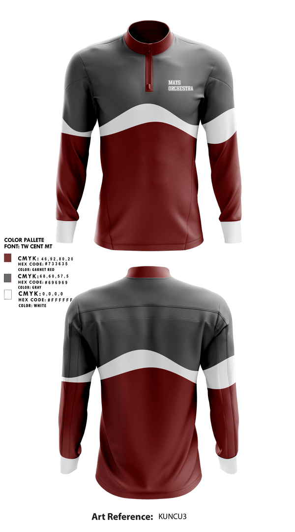Quarter Zip Jacket, Mays Orchestra, Spirit Store, Teamtime, Team time, sublimation, custom sports apparel, team uniforms, spirit wear, spiritwear, sports uniforms, custom shirts, team store, custom team store, fundraiser sports, apparel fundraiser