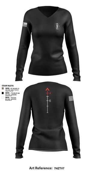 Womens Long Sleeve Vneck Shirt, WIARNG Marksmanship, , Teamtime, Team time, sublimation, custom sports apparel, team uniforms, spirit wear, spiritwear, sports uniforms, custom shirts, team store, custom team store, fundraiser sports, apparel fundraiser