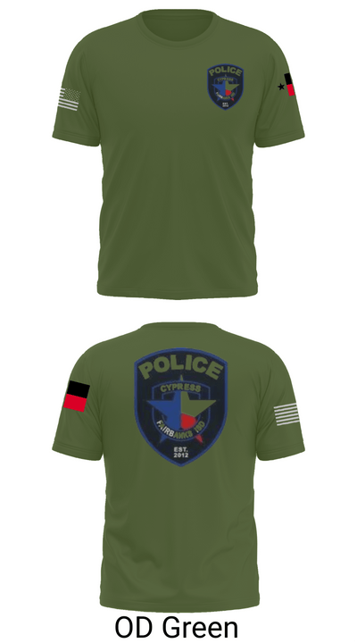Cypress- Fairbanks ISD Police Department 56419862 Old School Cotton Feel Shirt - 48