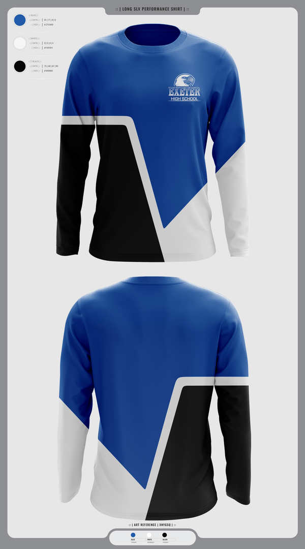 Long Sleeve Performance Shirt, Exeter Township Senior High School Field Hockey, Field Hockey, Teamtime, Team time, sublimation, custom sports apparel, team uniforms, spirit wear, spiritwear, sports uniforms, custom shirts, team store, custom team store, fundraiser sports, apparel fundraiser