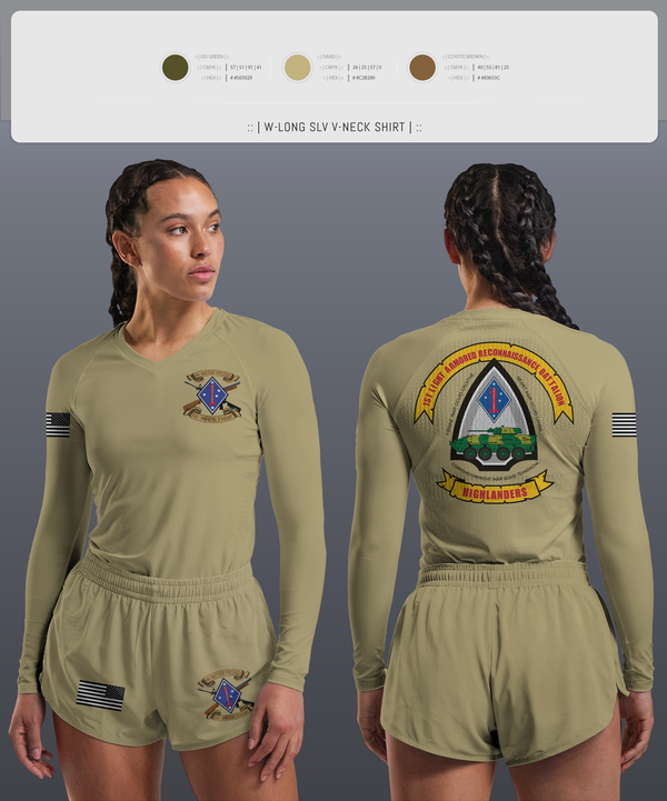 Womens Long Sleeve Vneck Shirt, 1LAR, Marines, Teamtime, Team time, sublimation, custom sports apparel, team uniforms, spirit wear, spiritwear, sports uniforms, custom shirts, team store, custom team store, fundraiser sports, apparel fundraiser