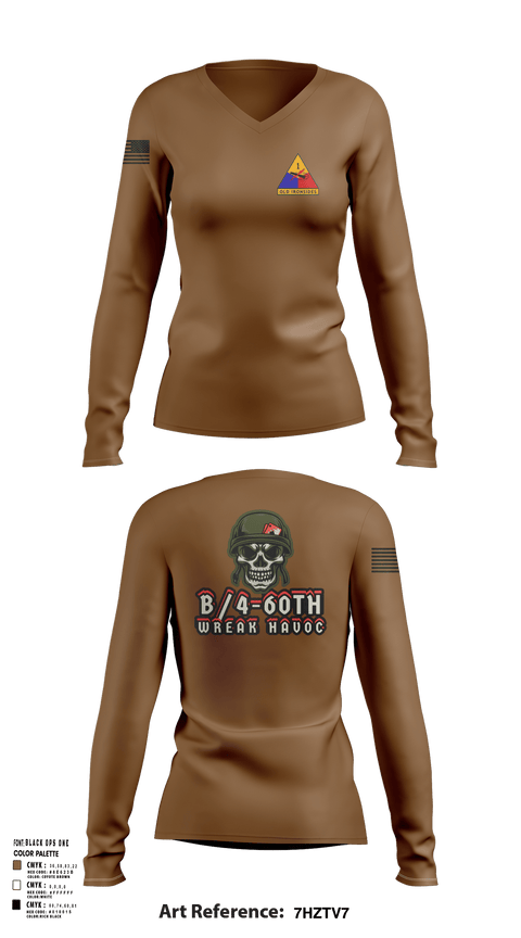 Womens Long Sleeve Vneck Shirt, B/4-60TH ADAR, Army, Teamtime, Team time, sublimation, custom sports apparel, team uniforms, spirit wear, spiritwear, sports uniforms, custom shirts, team store, custom team store, fundraiser sports, apparel fundraiser