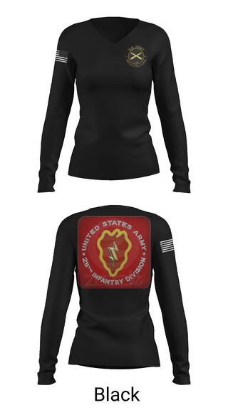 Womens Long Sleeve Vneck Shirt, 25th infantry division C-Btry 1/8 FA, , Teamtime, Team time, sublimation, custom sports apparel, team uniforms, spirit wear, spiritwear, sports uniforms, custom shirts, team store, custom team store, fundraiser sports, apparel fundraiser