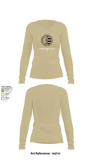 Womens Long Sleeve Vneck Shirt, 132d MRBC, 579th EN BN, 49th MP DIV, , Teamtime, Team time, sublimation, custom sports apparel, team uniforms, spirit wear, spiritwear, sports uniforms, custom shirts, team store, custom team store, fundraiser sports, apparel fundraiser
