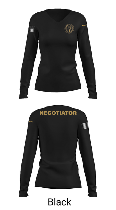 Montgomery County Police CNT 46228172 Women's Long Sleeve V-neck Shirt - 35