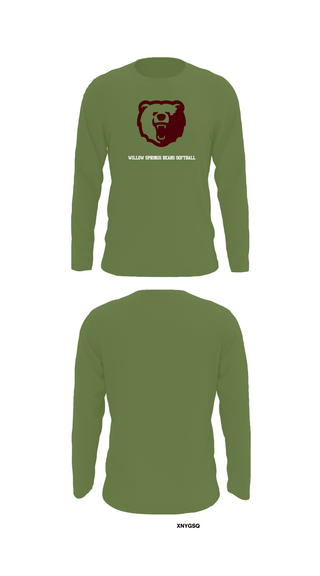Long Sleeve Performance Shirt, Willow Springs Bears Softball, Softball, Teamtime, Team time, sublimation, custom sports apparel, team uniforms, spirit wear, spiritwear, sports uniforms, custom shirts, team store, custom team store, fundraiser sports, apparel fundraiser