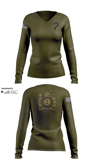Womens Long Sleeve Vneck Shirt, 4-9 Infantry 4/2SBCT, , Teamtime, Team time, sublimation, custom sports apparel, team uniforms, spirit wear, spiritwear, sports uniforms, custom shirts, team store, custom team store, fundraiser sports, apparel fundraiser