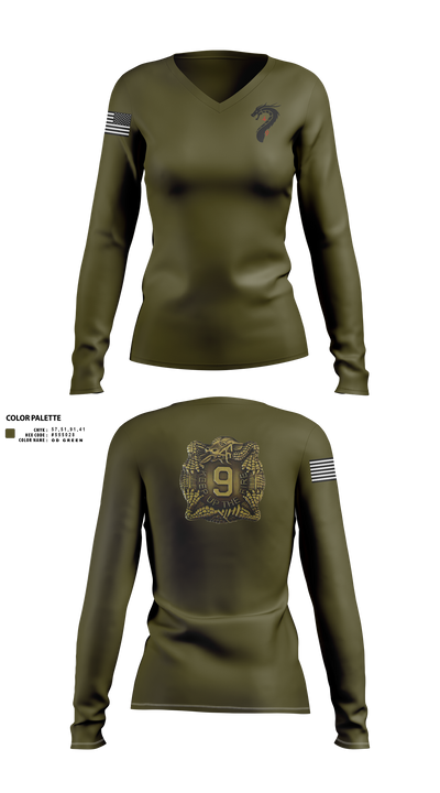 4-9 Infantry 4/2SBCT 54711564 Women's Long Sleeve V-neck Shirt - 2